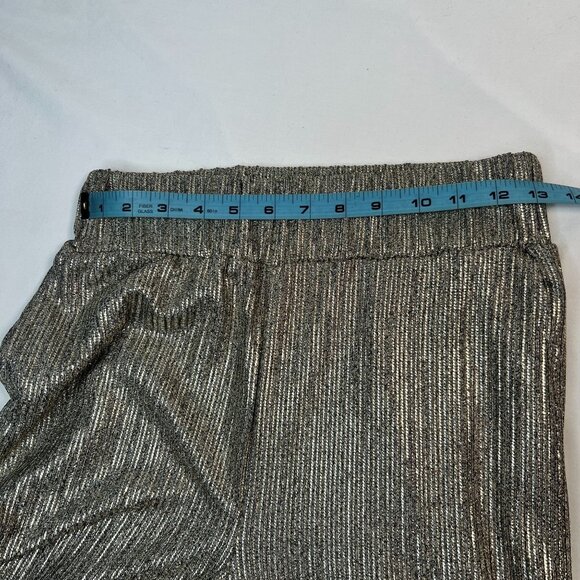 INC International Concepts Metallic Wide-Leg High Rise Pull-On Pants Palazzo Med - Picture 7 of 14